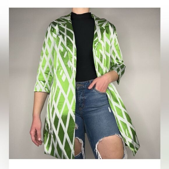The Look Green Apple Party Patterned Jacket Size XXL - Picture 12 of 12
